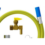 Kit Para Instalação De Gas Cooktop Flexivel Com Ponta Azul E Registro De Bloqueio Blukit 1,20M 180309
