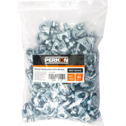 Clips Perkon Cabo Aco Pesado  5/16'' 1402 - Kit C/50