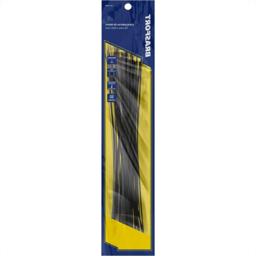 Abracadeira Nylon Brasfort Preta 7,6X500 50 Pecas 9028