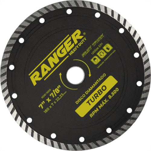 Disco Diamantado Ranger Turbo 180Mm Seco Rdd-1600