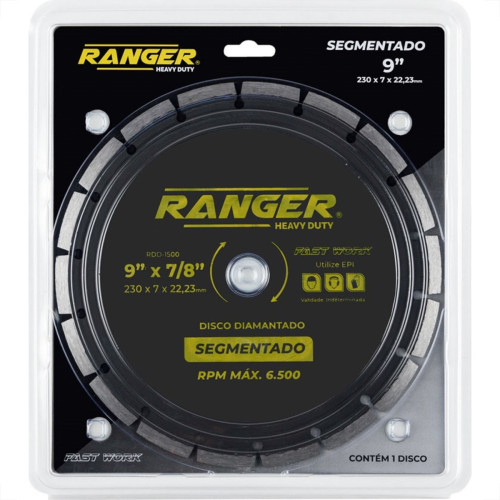 Disco Diamantado Ranger Segmentado 230Mm Seco Rdd-1500