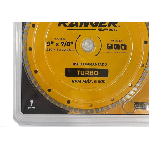 Disco Diamantado Ranger Turbo 230Mm Seco Rdd-1800