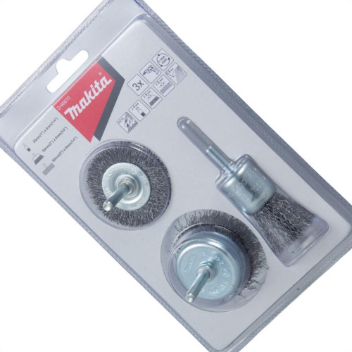 Escova Aco Makita Pincel/Circular/Copo Aco Carbono Kit Com 3 Pecas D-66070