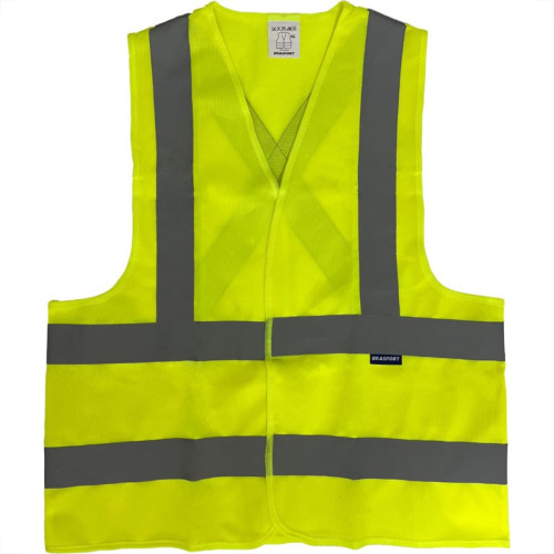 Colete Para Sinalizacao Brasfort 4 Linhas Amarelo G 9097