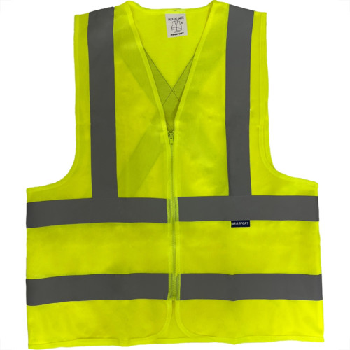 Colete Para Sinalizacao Brasfort 4 Linhas Com Ziper Amarelo G 9101