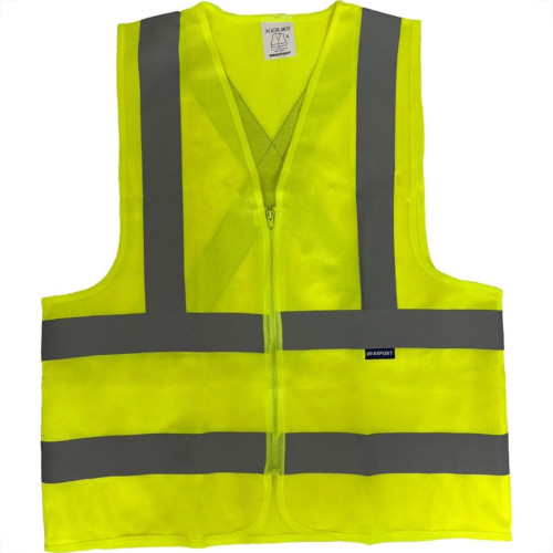 Colete Para Sinalizacao Brasfort 4 Linhas Com Ziper Amarelo Xg 9102