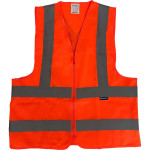 Colete Para Sinalizacao Brasfort 4 Linhas Com Ziper Laranja G 9103