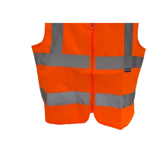 Colete Para Sinalizacao Brasfort 4 Linhas Com Ziper Laranja G 9103