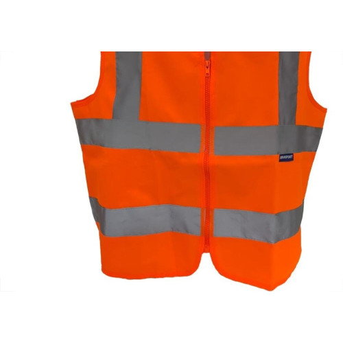 Colete Para Sinalizacao Brasfort 4 Linhas Com Ziper Laranja Xg 9104