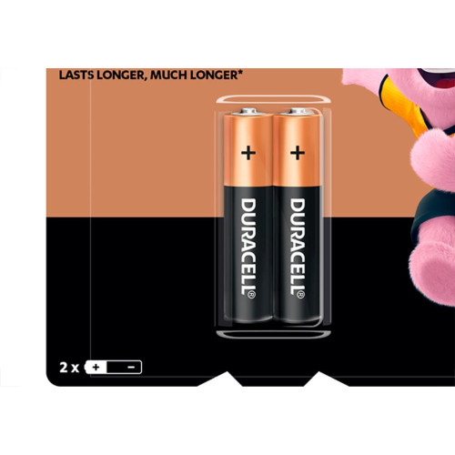 Pilha Duracell Alcalina Palito Aaa Cartela 2Pecas 