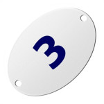 Numero Oval Pvc Caiado 3  - Kit C/25 