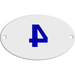 Numero Oval Pvc Caiado 4  - Kit C/25 