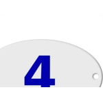 Numero Oval Pvc Caiado 4  - Kit C/25 