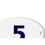 Numero Oval Pvc Caiado 5  - Kit C/25 