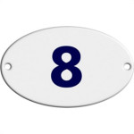 Numero Oval Pvc Caiado 8  - Kit C/25 