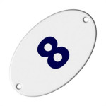 Numero Oval Pvc Caiado 8  - Kit C/25 