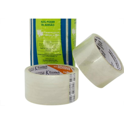 Fita Embalagem Koretech Transparente 48X 45 Pa..0009 - Kit C/5 