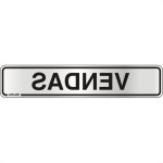 Placa Sinalizacao Aluminio 05X25 ''Vendas'' 100Aa