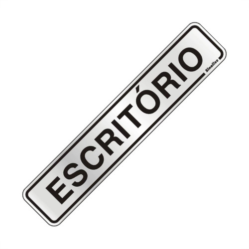 Placa Sinalizacao Aluminio 05X25 ''Escritorio'' 100Aw