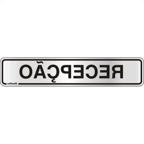 Placa Sinalizacao Aluminio 05X25 ''Recepcao'' 100Ck