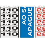 Placa Sinalizacao Aluminio 01,5X3,5 ''110V/220V'' 18 Pecas 120Ah