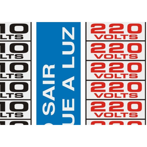 Placa Sinalizacao Aluminio 01,5X3,5 ''110V/220V'' 18 Pecas 120Ah