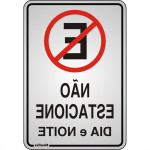 Placa Sinalizacao Aluminio 16X23 ''Nao Estacione'' 150Ac