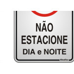 Placa Sinalizacao Aluminio 16X23 ''Nao Estacione'' 150Ac