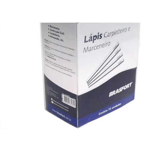 Lapis Carpinteiro Brasfort 1A. Linha 1/2 Grossa 72 Pecas 8262