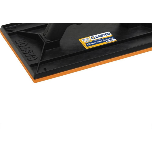 Desempenadeira Pvc Castor 15X26 Com Borracha Preta 26