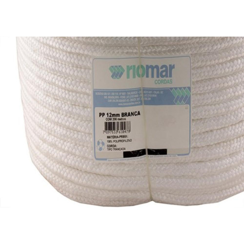 Corda Polipropileno Trancada Riomar 12Mm Branca 200M 