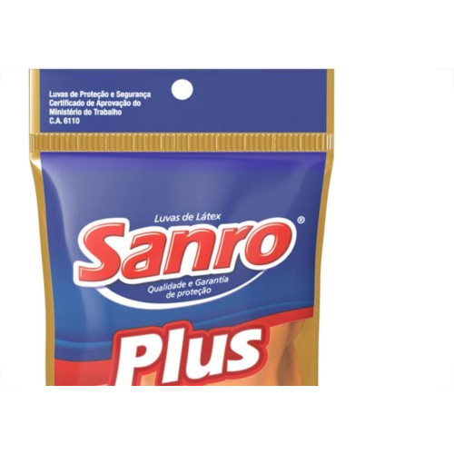 Luva Sanro Plus Forrada LaranjaTam.M Par 