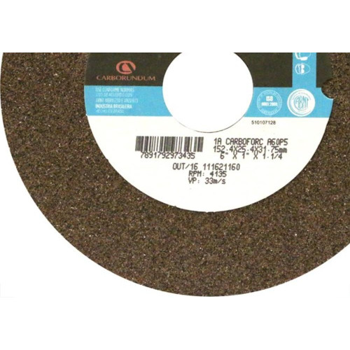 Rebolo Carborundum Ferro 6X1'' Fino A60 