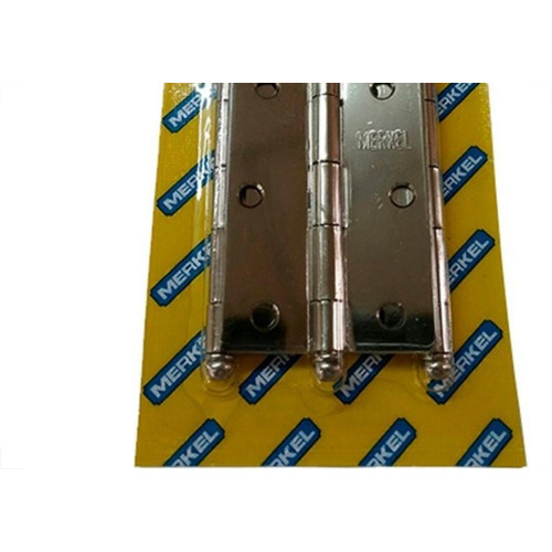 Dobradica Merkel 129 Ferro Niquelado 3.1/2'' Blister Com 3 Pecas 