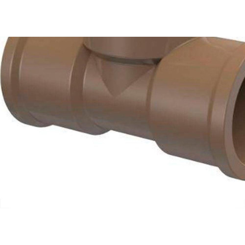 Tee Marrom Tigre Liso Liso Rosca Reducao 25Mmx1/2''  - Kit C/15 