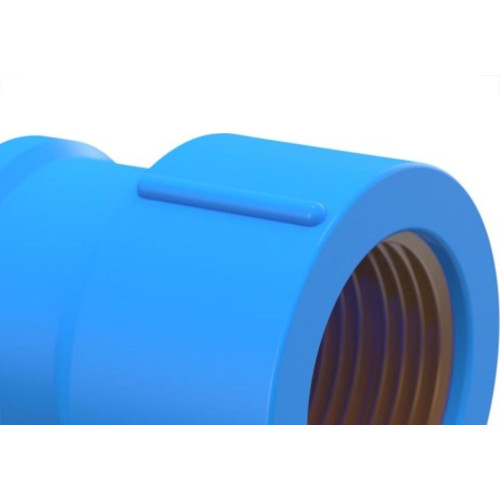 Luva Azul Tigre Liso Rosca 20Mm X 1/2''  - Kit C/20 