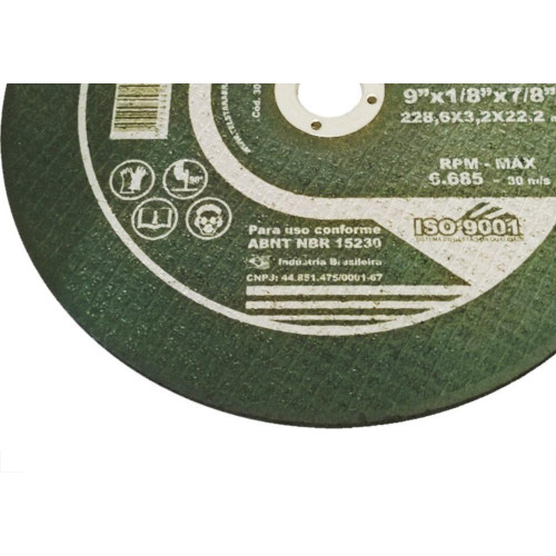 Disco De Corte Para Ferro Telstar 09 X 1/8 X 7/8 2 Telas 301211 - Kit C/5 
