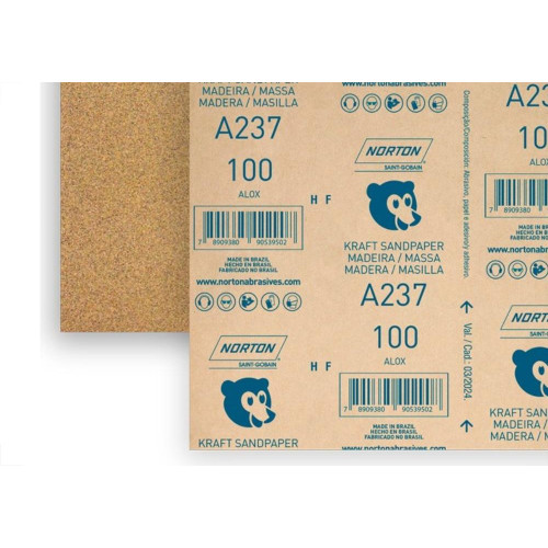 Lixa Madeira Norton 100 A237  - Kit C/50 