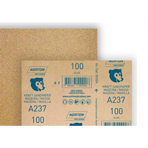 Lixa Madeira Norton 100 A237  - Kit C/50 