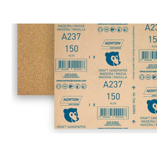 Lixa Madeira Norton 150 A237  - Kit C/50 