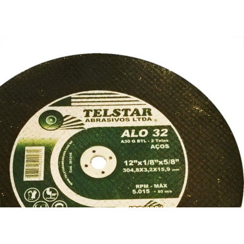 Disco De Corte Para Ferro Telstar 12 X 1/8 X 5/8 2 Telas 301218 - Kit C/5 