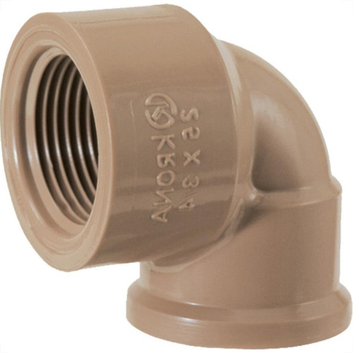 Cotovelo Marrom Krona Liso Rosca 25Mm X 3/4 484 - Kit C/30 
