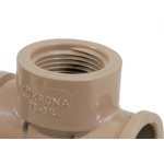 Tee Marrom Krona Liso Liso Rosca Reducao 25Mm X 1/2 495 - Kit C/20 