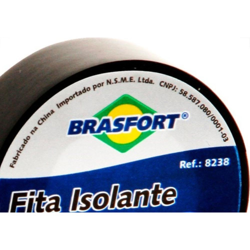 Fita Isolante Brasfort 10M X 19Mm Preta 8238 - Kit C/10 