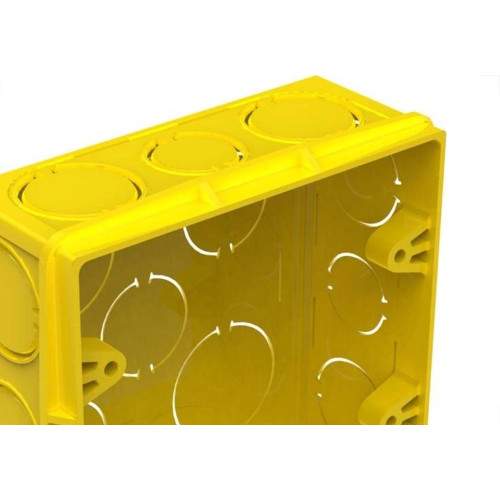Caixinha Luz Plastica 4X4 Tigre Flex Amarela  - Kit C/12 