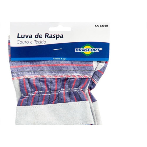 Luva Raspa Tecido Brasfort Par 8544