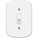 Conjunto Fame 4X2 Branco Com Placa 1Campainha 