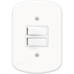 Conjunto Fame 4X2 Branco Com Placa 2Simples 