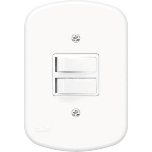 Conjunto Fame 4X2 Branco Com Placa 2Simples 