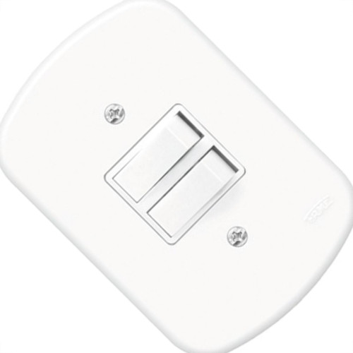Conjunto Fame 4X2 Branco Com Placa 2Simples 